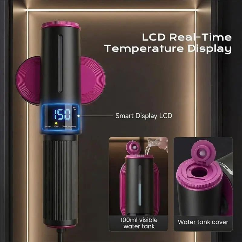 A50Q-Large Heat Panel Travel Steamer for Clothes, 1200W Portable Steamer& Iron 2 in 1, 90° Rotatable Head with Eu Plug