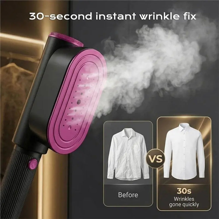 A50Q-Large Heat Panel Travel Steamer for Clothes, 1200W Portable Steamer& Iron 2 in 1, 90° Rotatable Head with Eu Plug